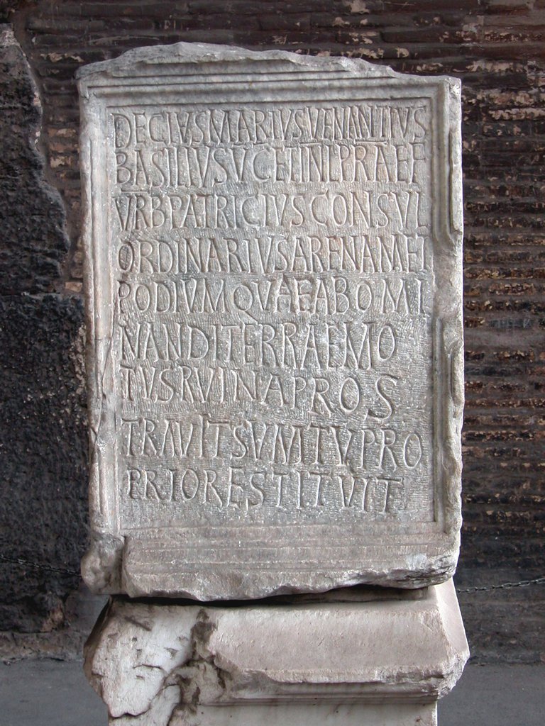 Plaque at the Colosseum