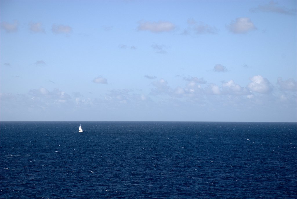 At sea