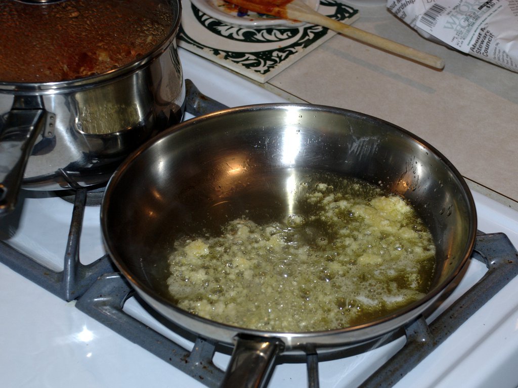 Garlic, butter, and olive oil