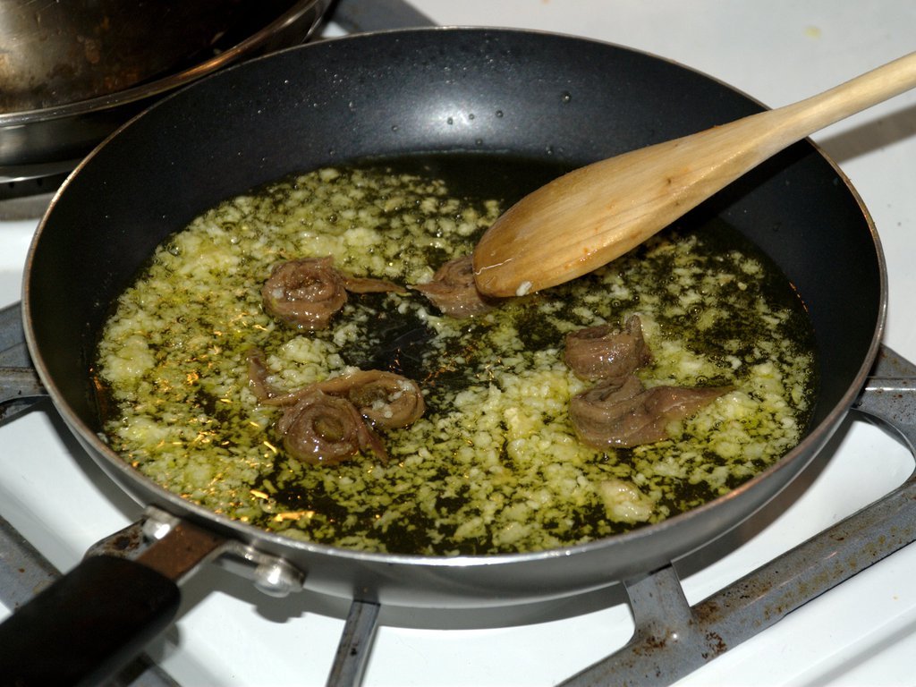 Garlic, olive oil, and anchovies