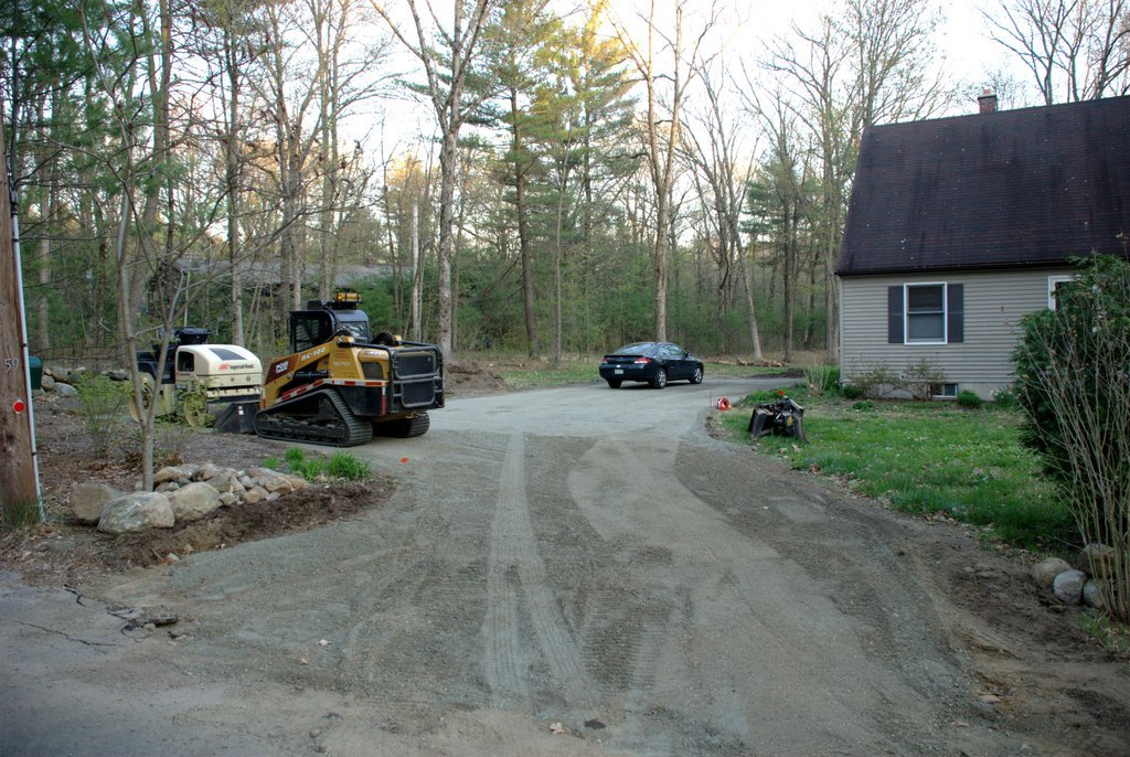 Driveway mostly prepared