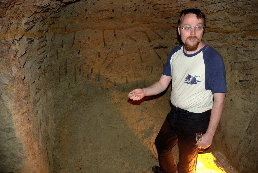 Petr explains how the cellar is extended