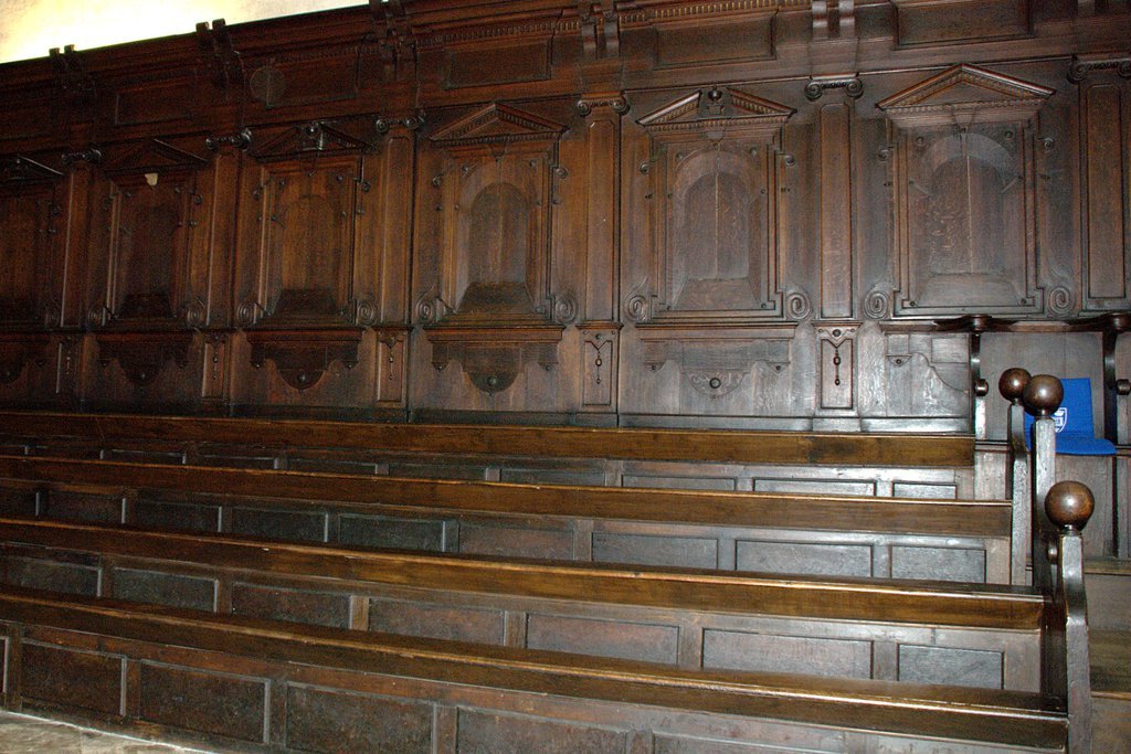 17th century paneling in Convocation House at The Bodleian