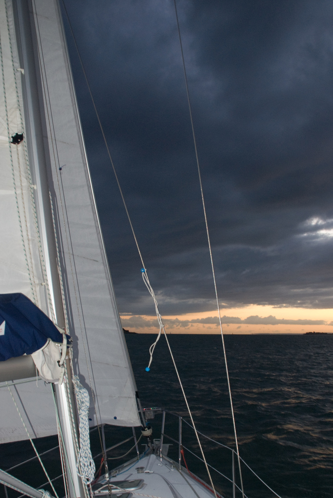 Sailing toward the sunset on the Solent