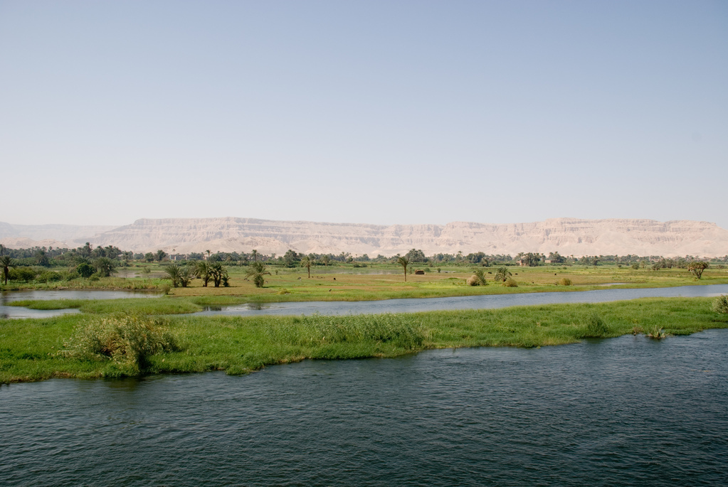 On the Nile looking toward the Valley of the Kings