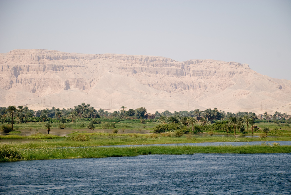On the Nile looking toward the Valley of the Kings