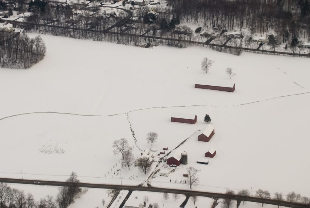 Tabacco farm in winter