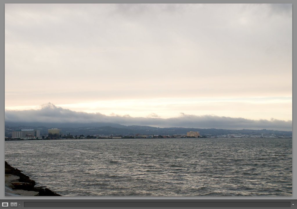 Sea and sky with blown highlights