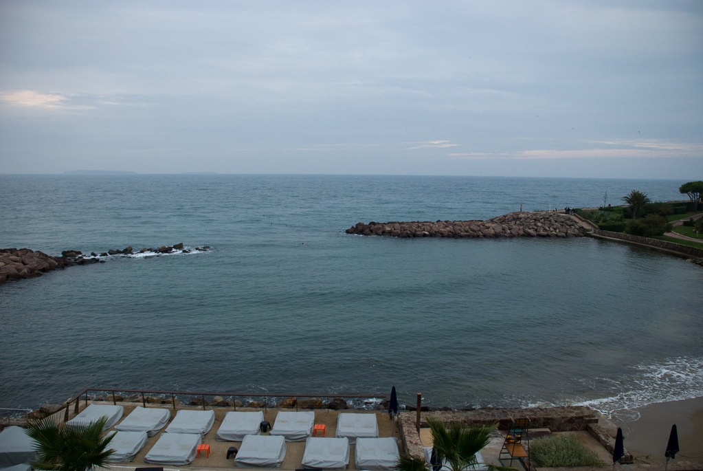 Room view with swimmers