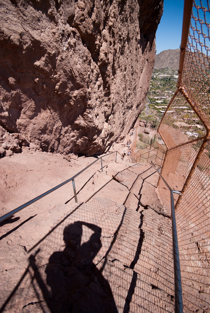 Climbing down