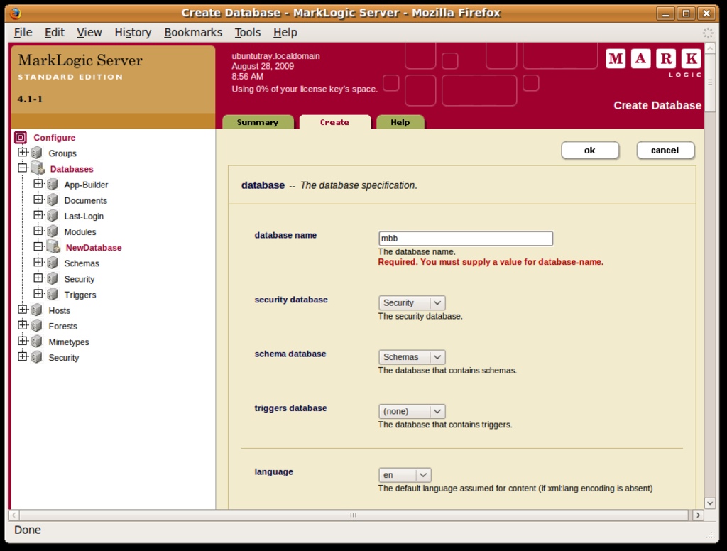 Create a database