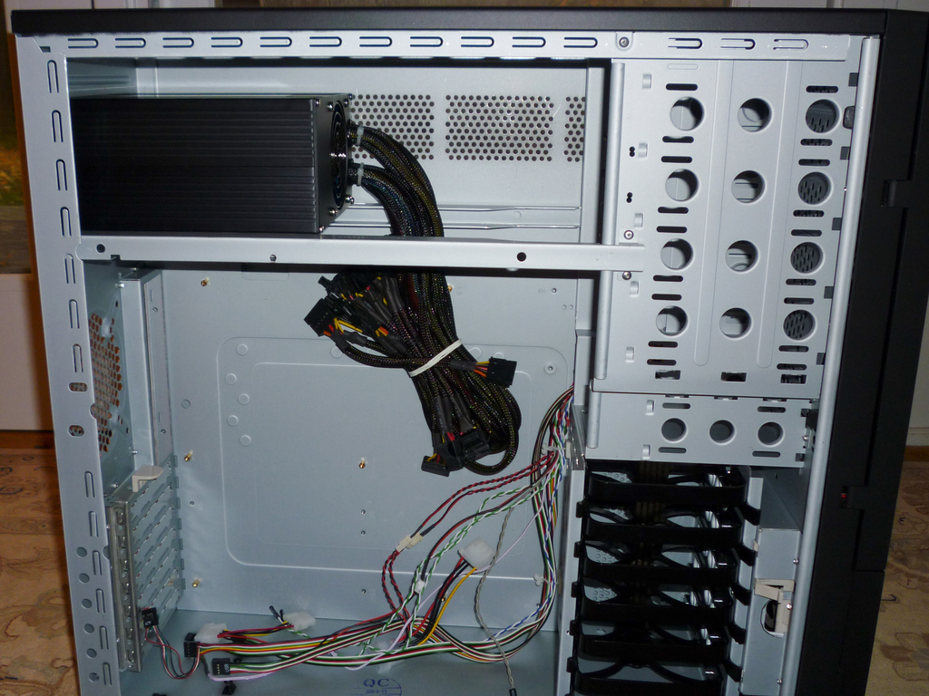 Case with power supply in place