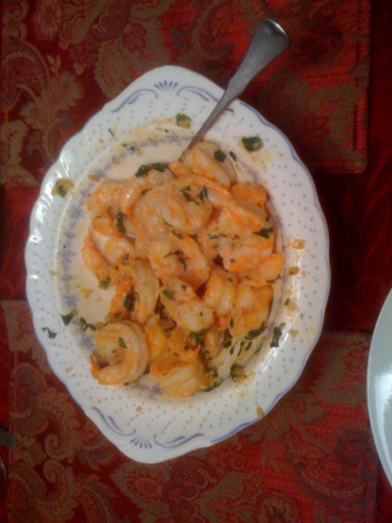 Third course: shrimp scampi