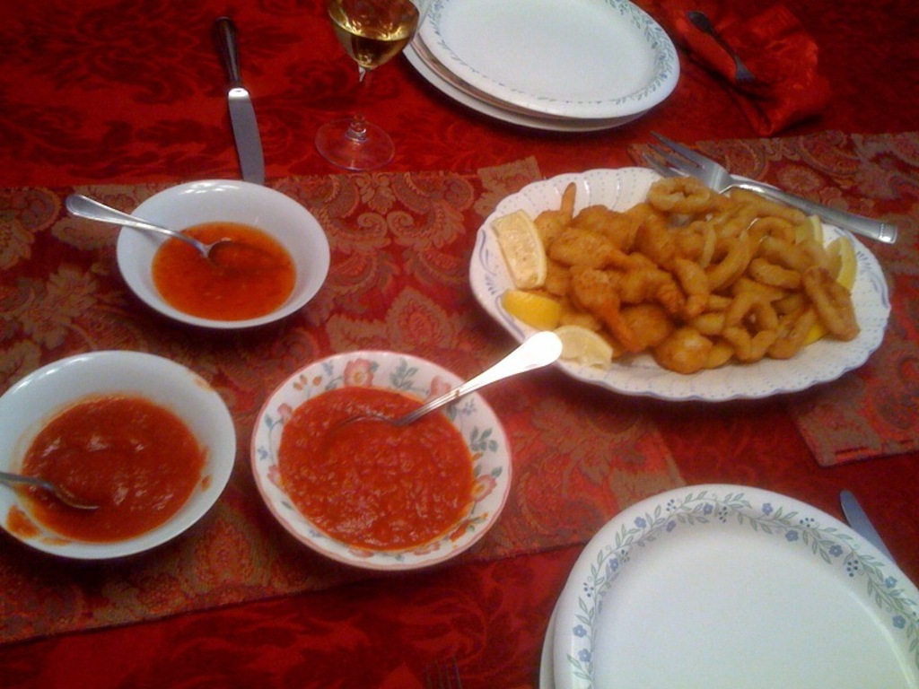 Second course: calamari (w/coconut shrimp)