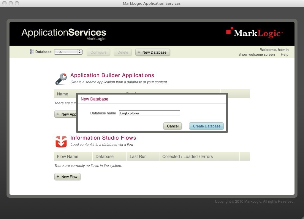 Create new database