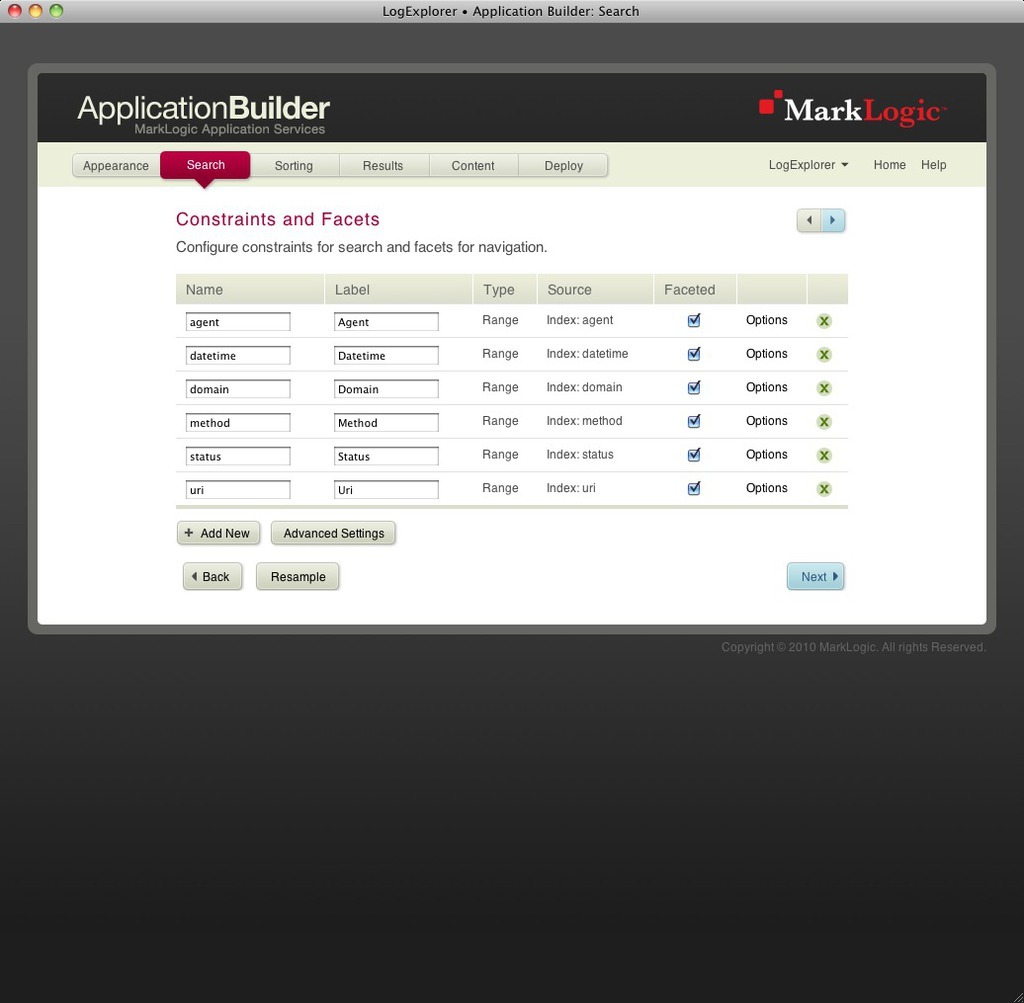 Search settings