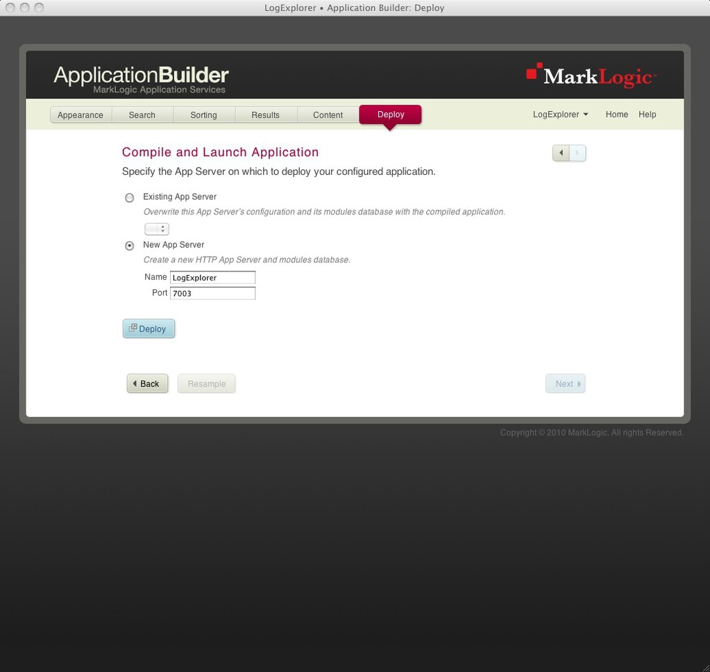 Deploy settings