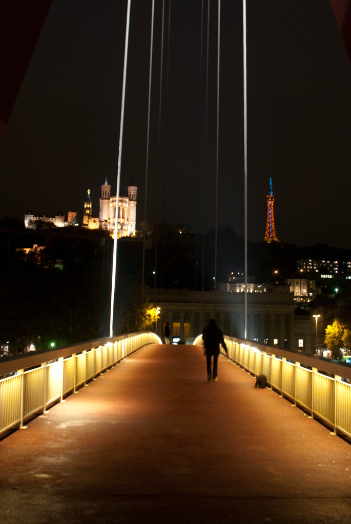 Pedestrian bridge with view