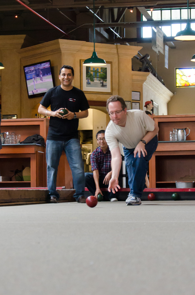 MarkLogic Engineering plays Bocce