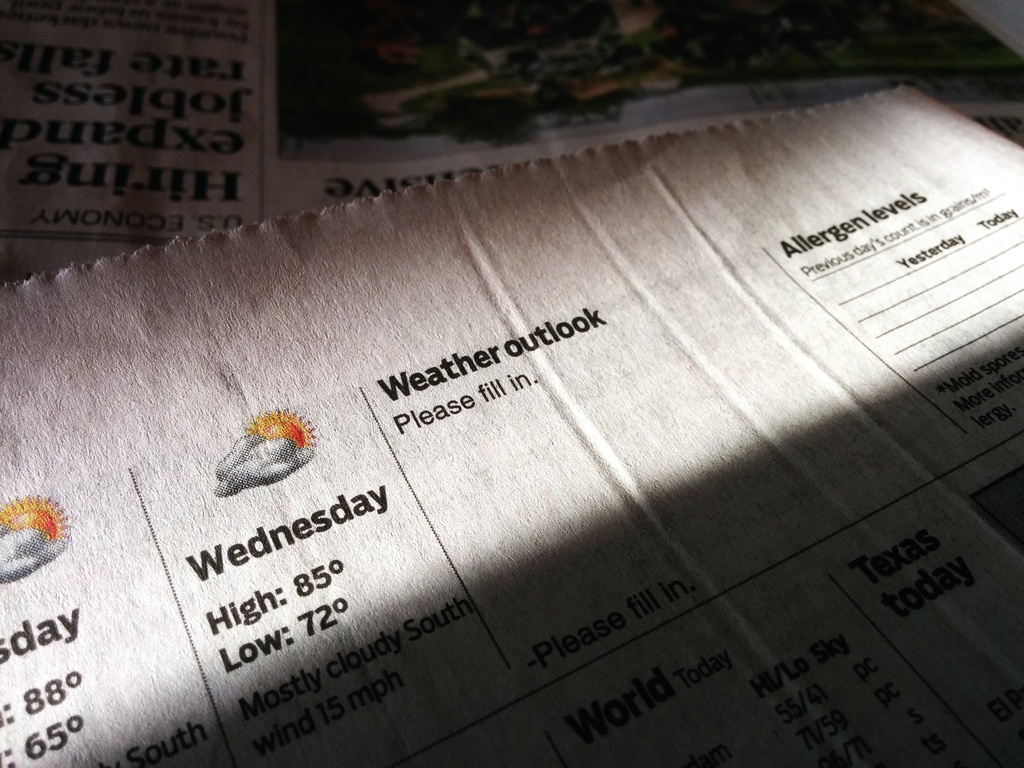 Coming in tomorrow's corrections: yesterday's weather