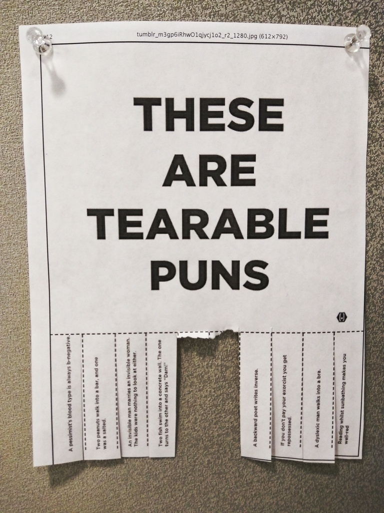 Tearable puns