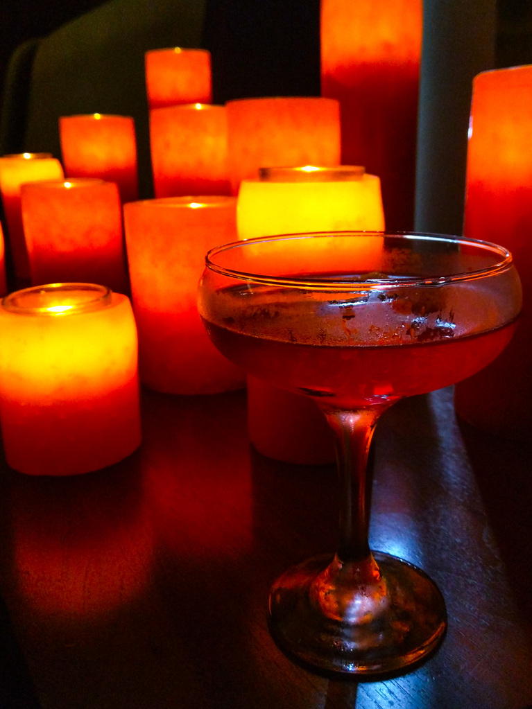 Cocktail with candles