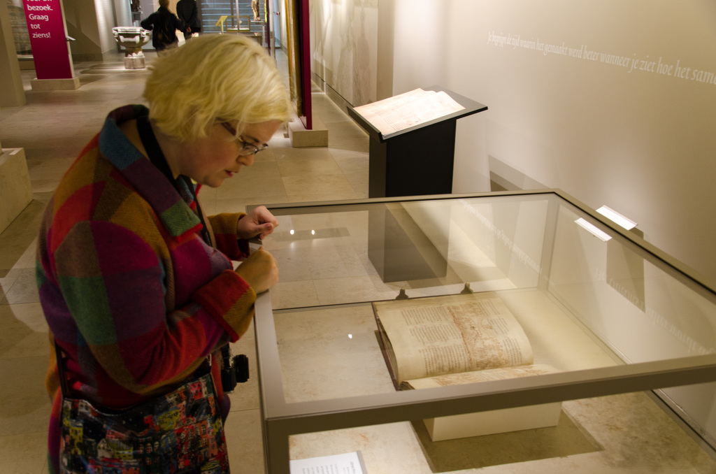 Bethan reading the Utrecht Psalter