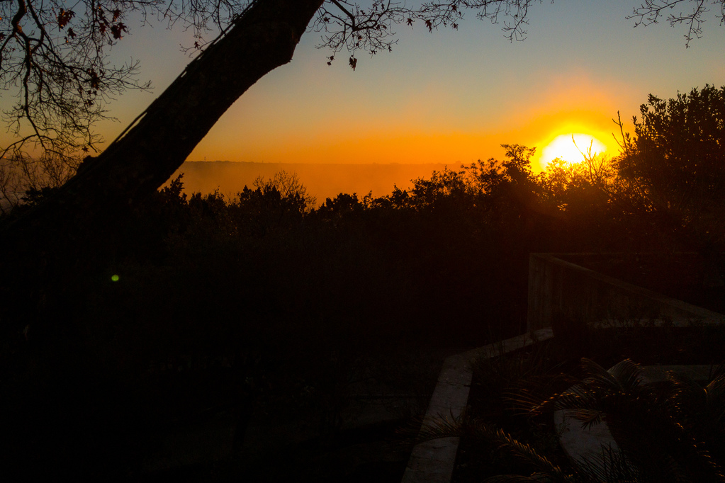Misty morning sunrise