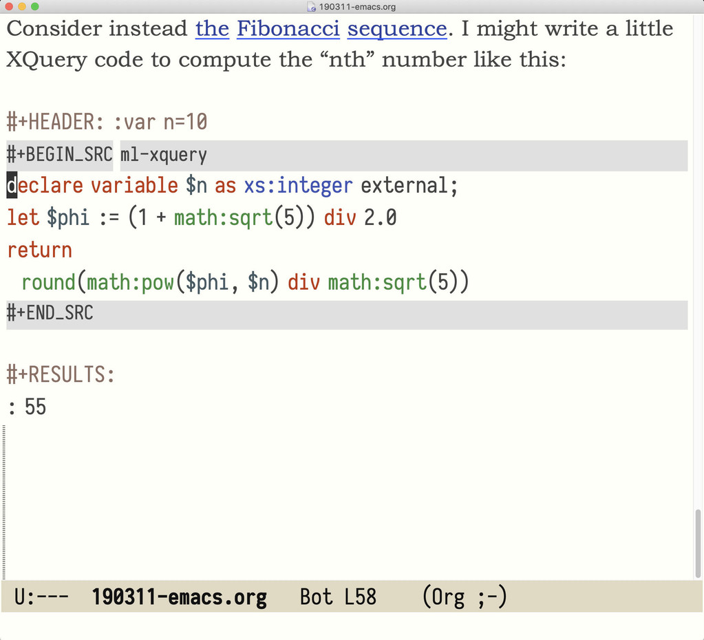Org Babel Example
