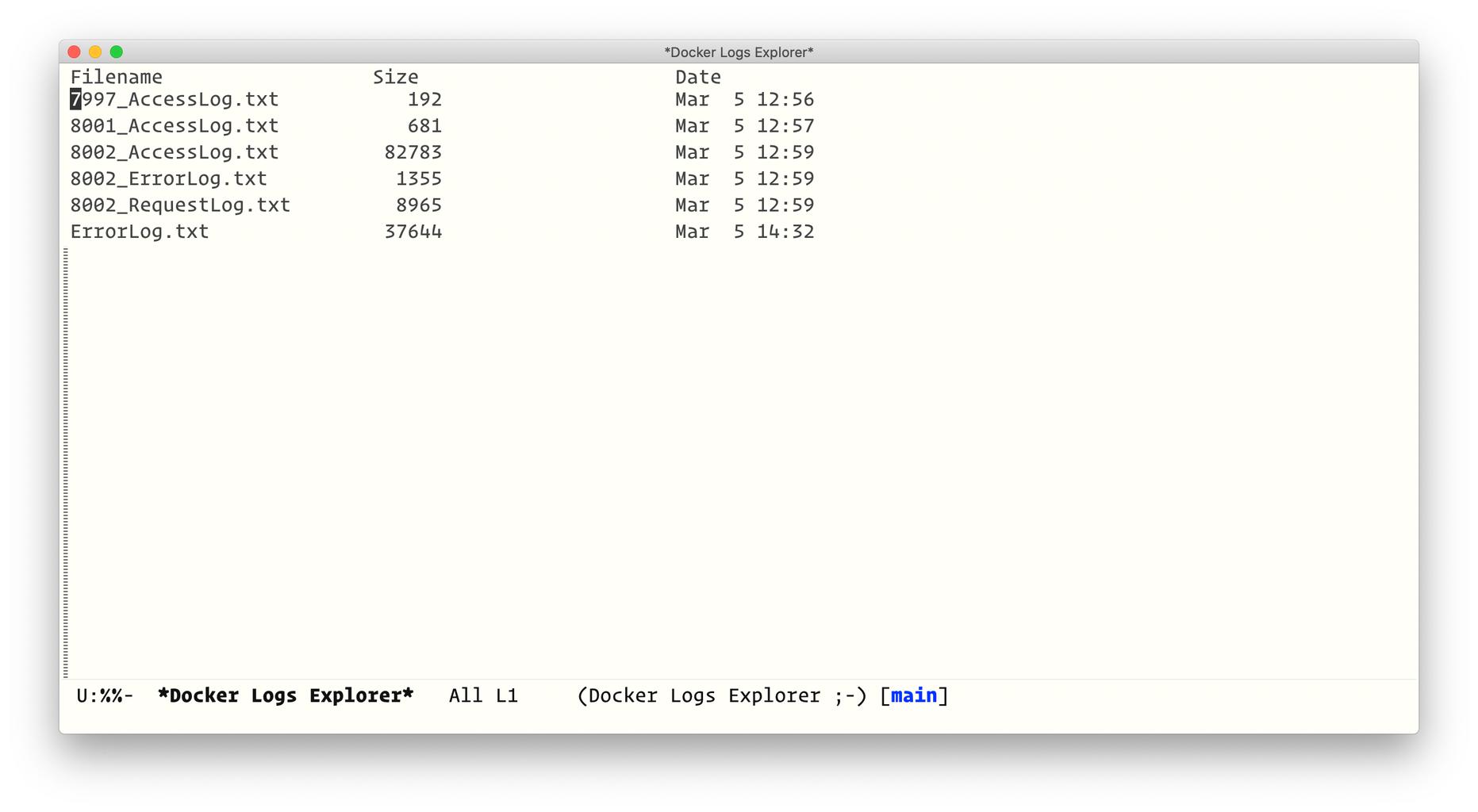Logs list