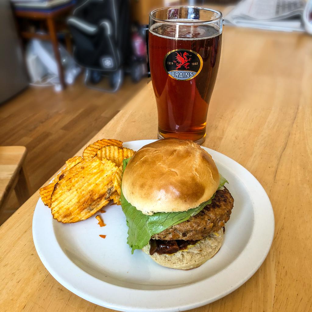 Turkey burger (on home made bun!)