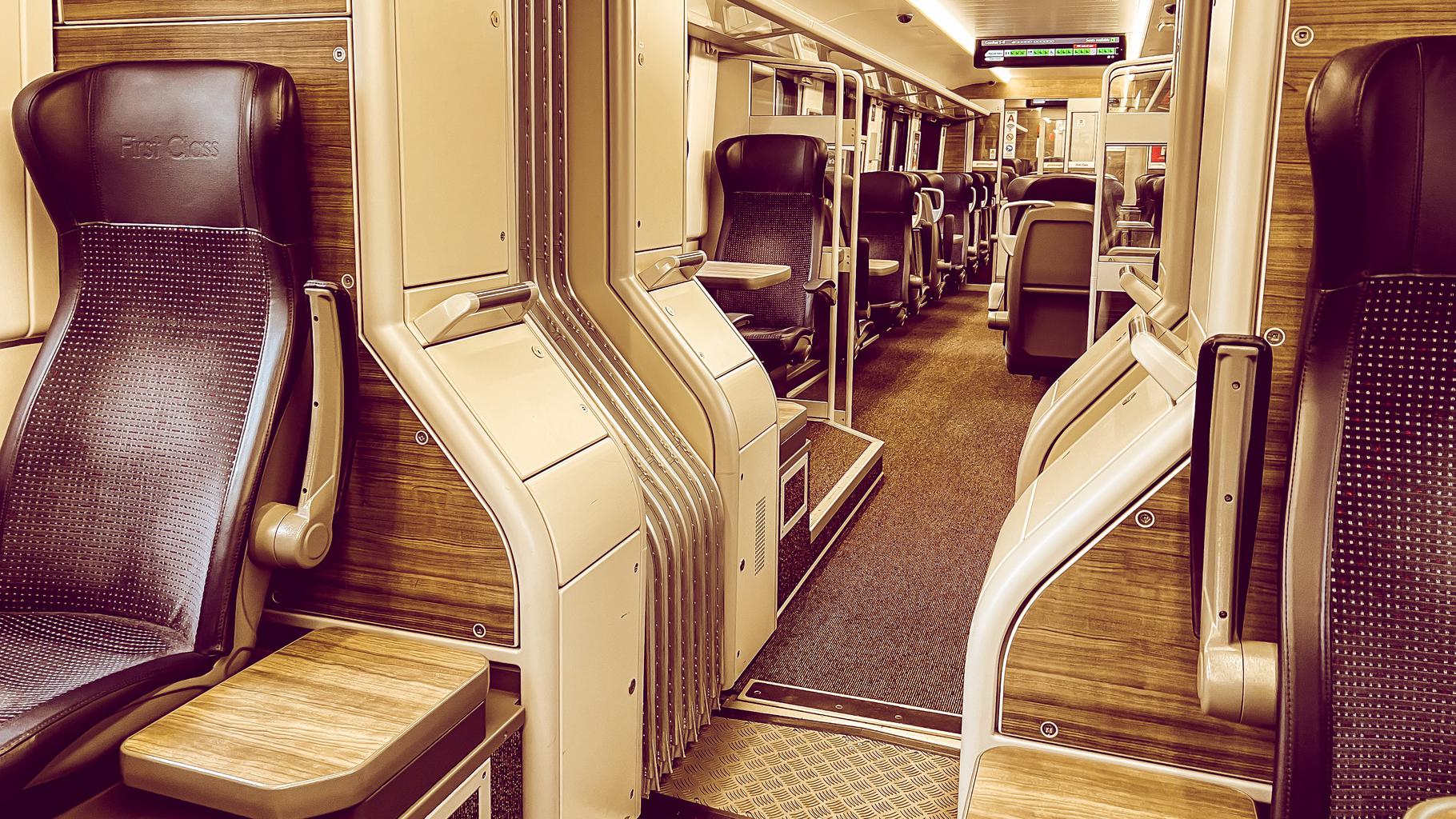 Retro-effect photo of an empty passenger carriage.