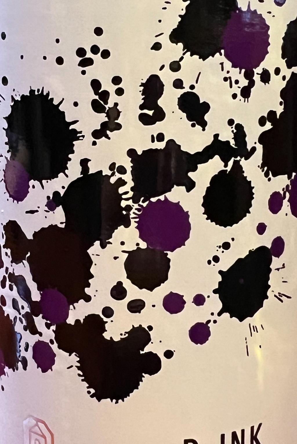 Wine drop splatter from the label of a south Australian red blend.